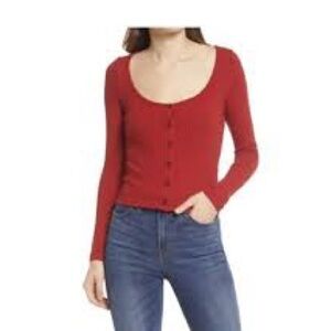 Madewell Red Women's Cardigan Sweater